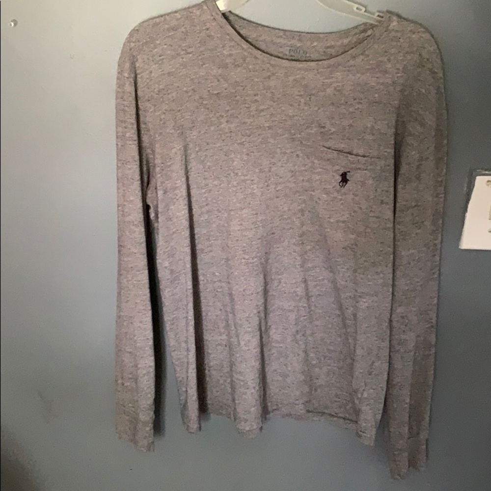 grey polo long sleeve